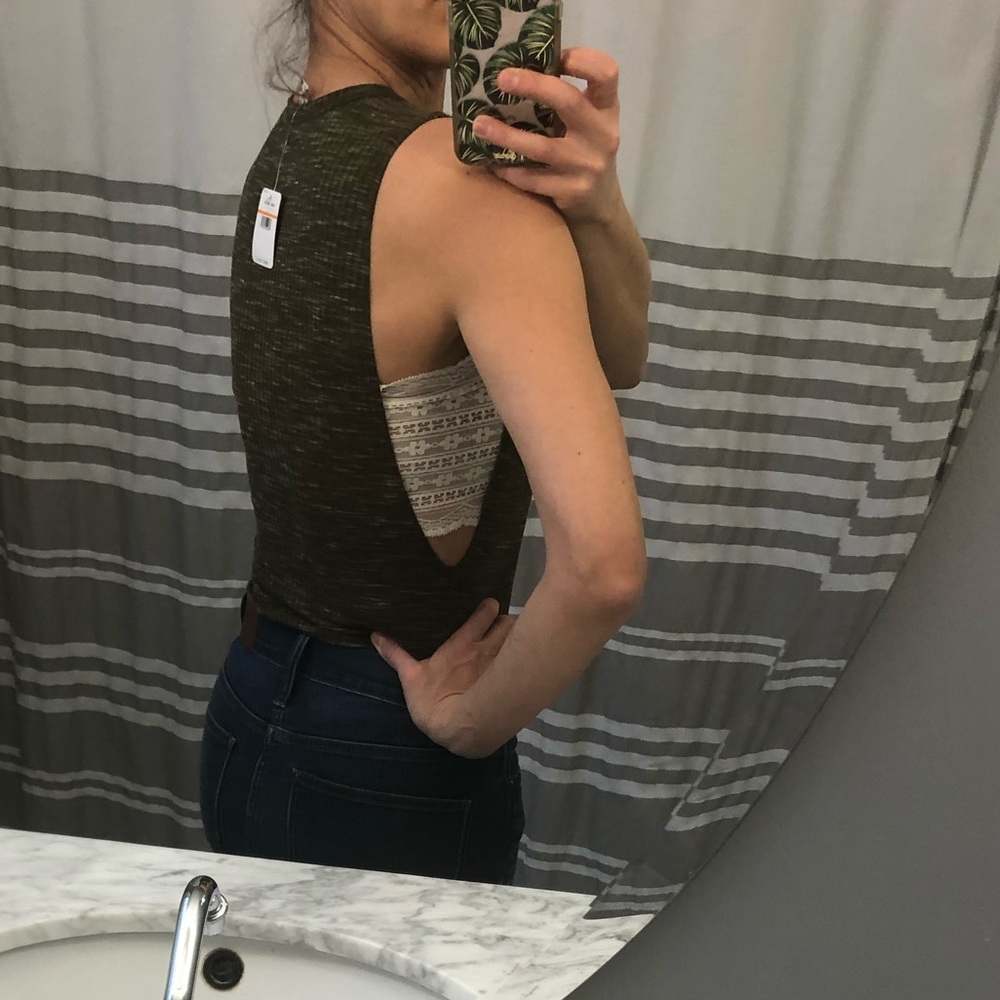 Sold!!Free People Intimately green ribbed bodysuit